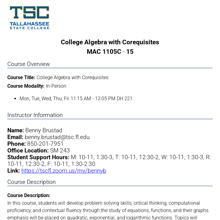 Simple Syllabus