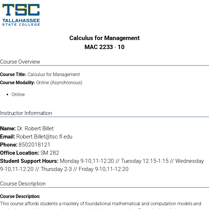 Simple Syllabus