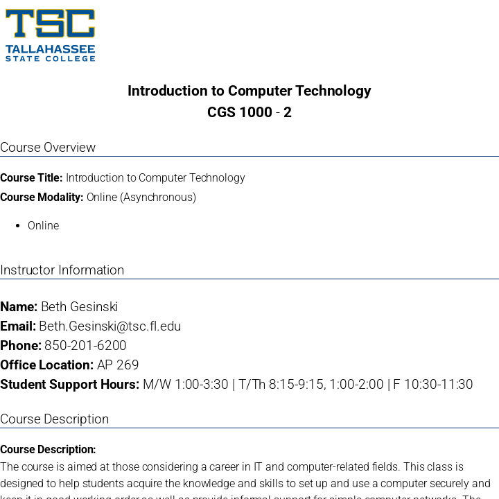 Simple Syllabus